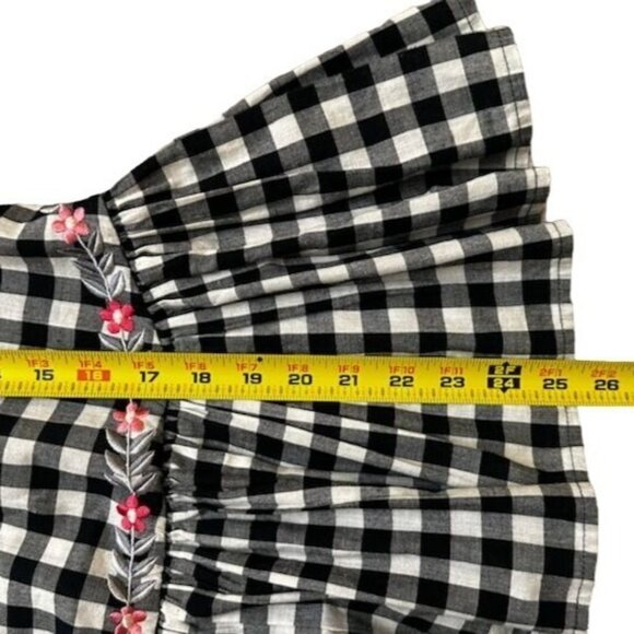 Anthroplogie Pankaj & Nidhi Gingham Swing Tunic Checkered Peplum Top Size S - Picture 11 of 11